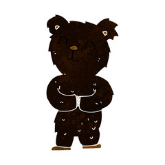 cartoon happy little black bear