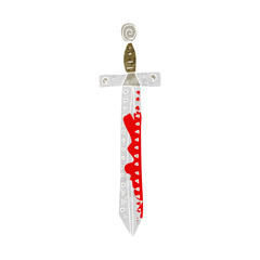 cartoon blood splattered sword
