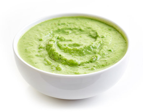 Bowl Of Broccoli And Green Peas Cream Soup