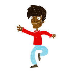cartoon happy man dancing