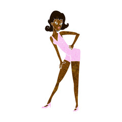 cartoon model woman posing