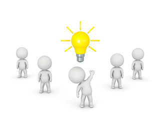 3D Character in a Group has an Idea