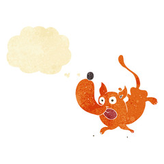 cartoon funny dog with thought bubble