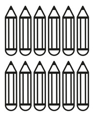 Coloring book with 12 isolated crayons