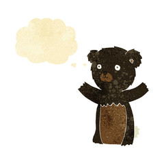 cute cartoon black bear with thought bubble
