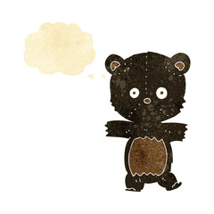 cute cartoon black bear with thought bubble