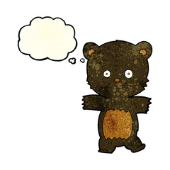 cute cartoon black bear with thought bubble