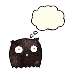 cartoon owl with thought bubble