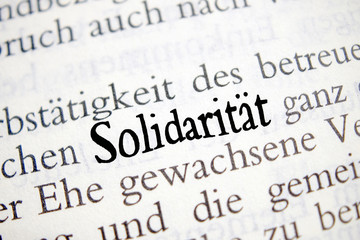 Obraz premium Solidarität - schwarz-weiß Text