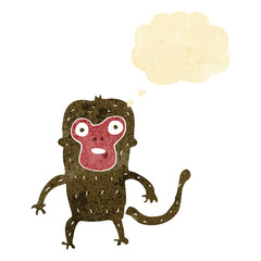 cartoon monkey with thought bubble