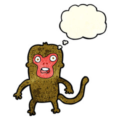 cartoon monkey with thought bubble
