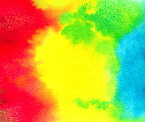 Abstract red-yellow-blue watercolor background