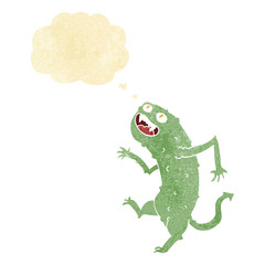 cartoon monster with thought bubble