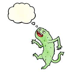 cartoon monster with thought bubble