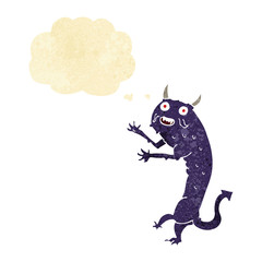 cartoon devil with thought bubble