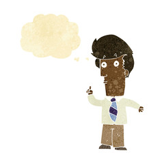 cartoon man with question with thought bubble