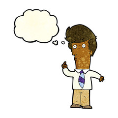 cartoon man with question with thought bubble