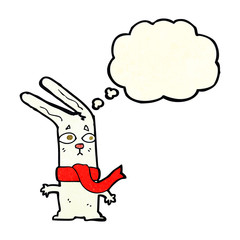 cartoon rabbit with thought bubble