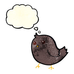 cartoon bird with thought bubble