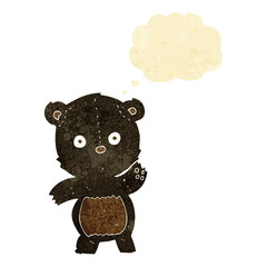 cute cartoon black bear with thought bubble