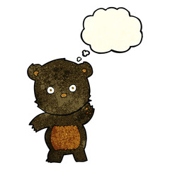 cute cartoon black bear with thought bubble