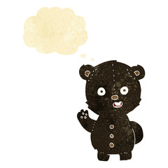 cute cartoon black bear with thought bubble