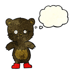 cartoon flaming sausage with thought bubble