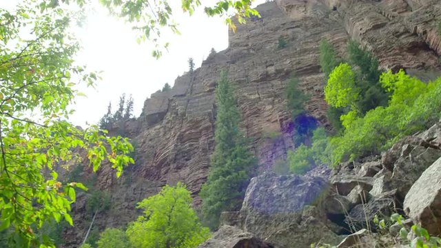 Steep Canyon Cliffs Lens Flare in Colorado Rockies