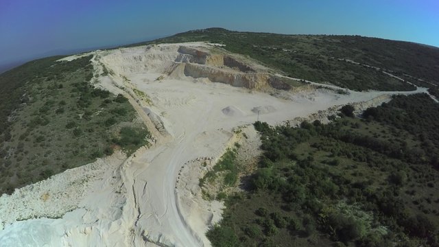 Calcium carbonate quarry, aerial shot