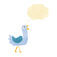 cartoon bird with thought bubble