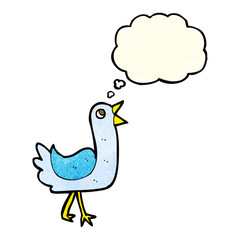 cartoon bird with thought bubble