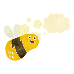cartoon bee with thought bubble