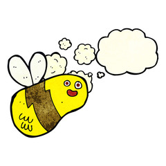 cartoon bee with thought bubble