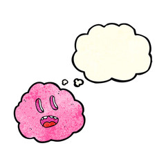 cartoon spooky cloud with thought bubble