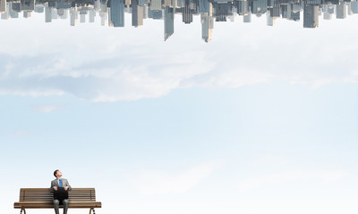 Businessman on bench