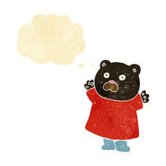 funny cartoon black bear with thought bubble