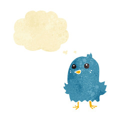 cartoon bird with thought bubble