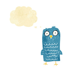 cartoon bird with thought bubble