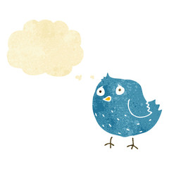 cartoon bird with thought bubble
