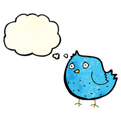 cartoon bird with thought bubble
