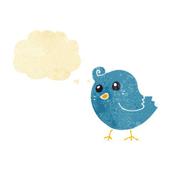 cartoon bird with thought bubble