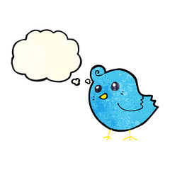 cartoon bird with thought bubble