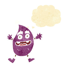 cartoon funny creature with thought bubble