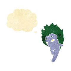 cartoon vampire head with thought bubble