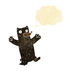 cartoon black bear with thought bubble