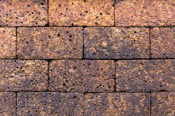 Red brick wall or old dark brown