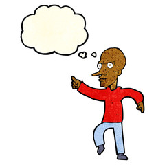 cartoon angry old man with thought bubble