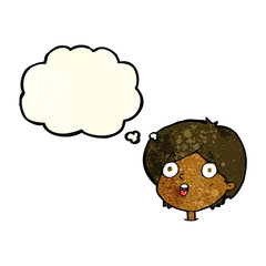 cartoon amazed expression with thought bubble