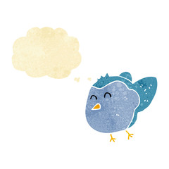 cartoon bird with thought bubble