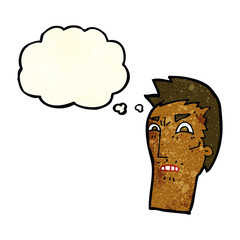 cartoon angry face with thought bubble